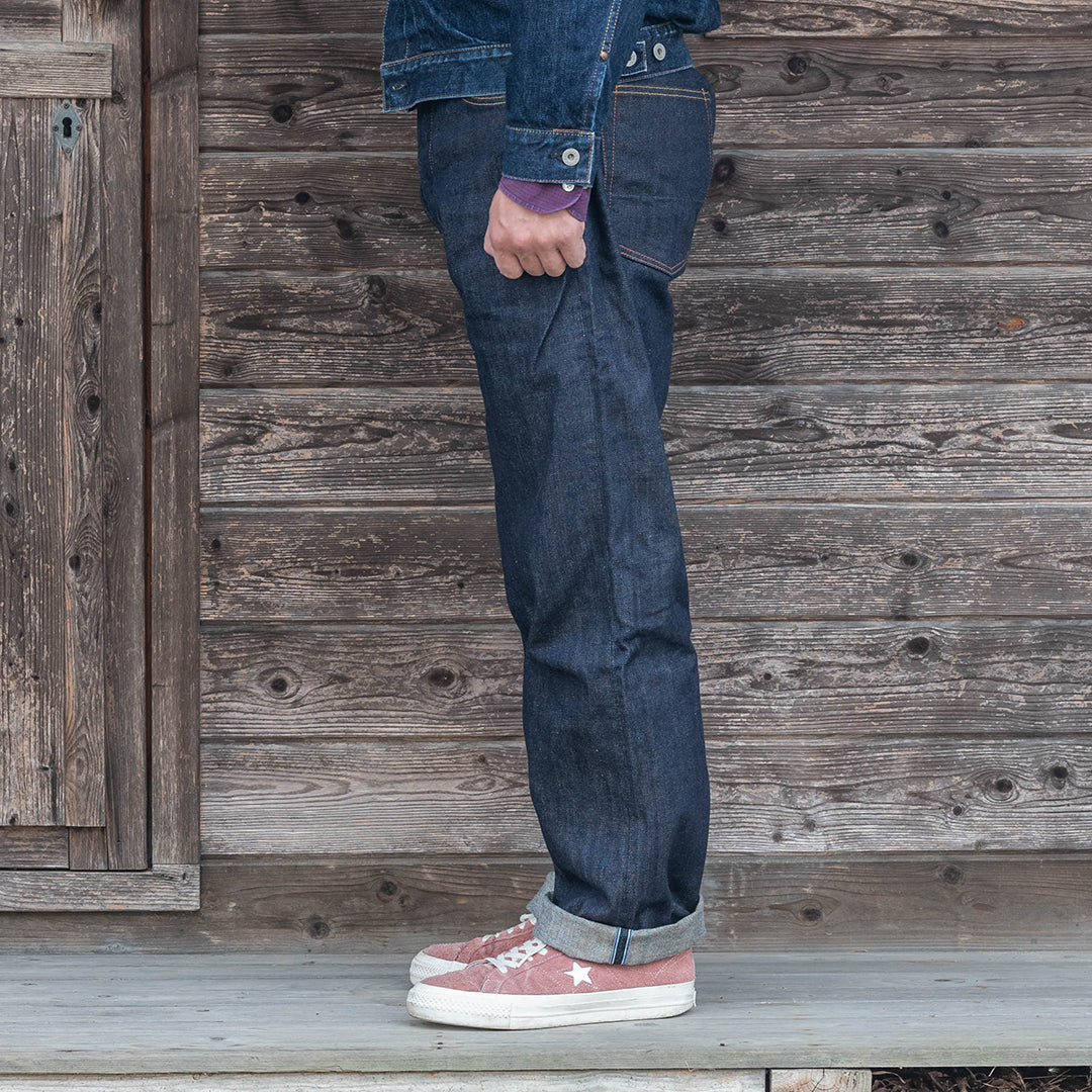 【限定生産】Lot.1991 "Fujiyama(Mt.Fuji)" Straight Fit Jeans with 13.75oz Brown Cotton Denim (Raw and Rigid) 【クラシックストレート/ふじやま/13.75oz/ブラウンコットンデニム/ノンウォッシュ】