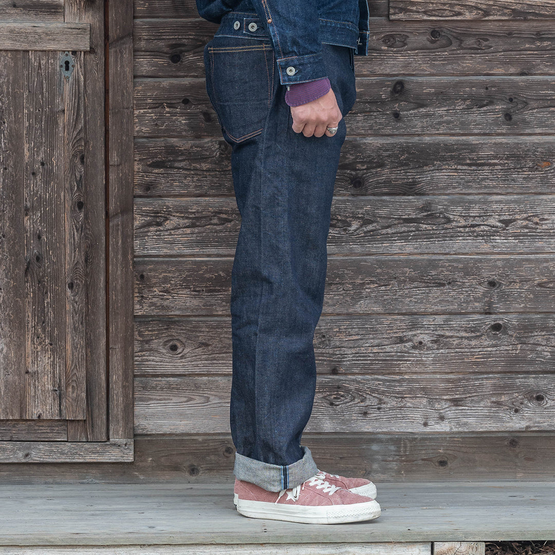 【限定生産】Lot.1991 "Fujiyama(Mt.Fuji)" Straight Fit Jeans with 13.75oz Brown Cotton Denim (Raw and Rigid) 【クラシックストレート/ふじやま/13.75oz/ブラウンコットンデニム/ノンウォッシュ】