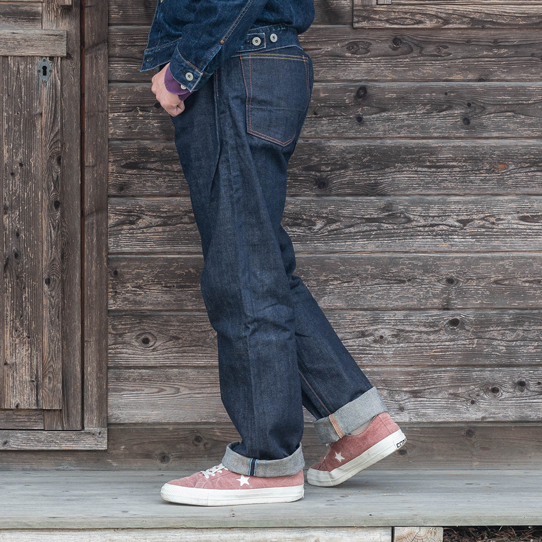 【限定生産】Lot.1991 "Fujiyama(Mt.Fuji)" Straight Fit Jeans with 13.75oz Brown Cotton Denim (Raw and Rigid) 【クラシックストレート/ふじやま/13.75oz/ブラウンコットンデニム/ノンウォッシュ】