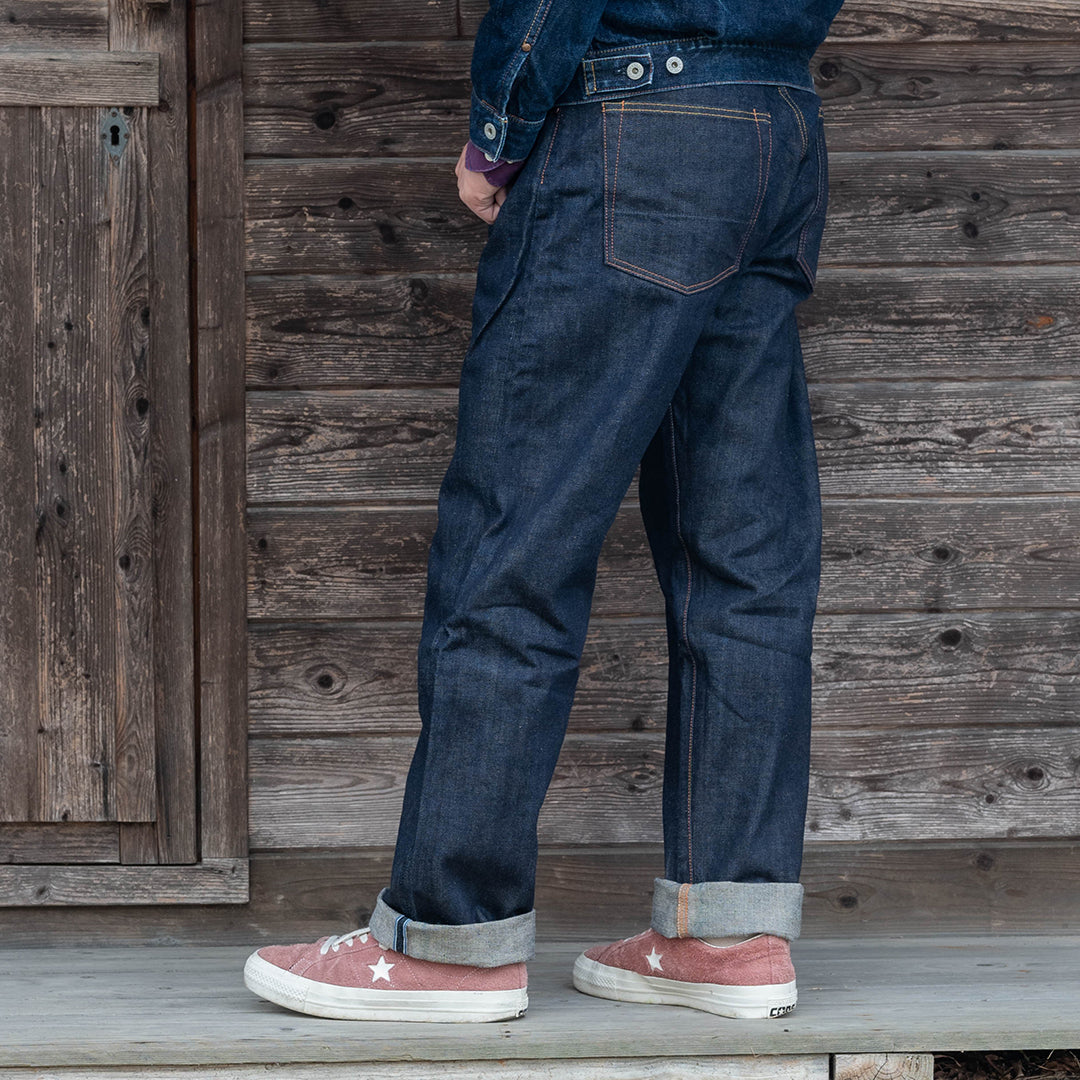 【限定生産】Lot.1991 "Fujiyama(Mt.Fuji)" Straight Fit Jeans with 13.75oz Brown Cotton Denim (Raw and Rigid) 【クラシックストレート/ふじやま/13.75oz/ブラウンコットンデニム/ノンウォッシュ】