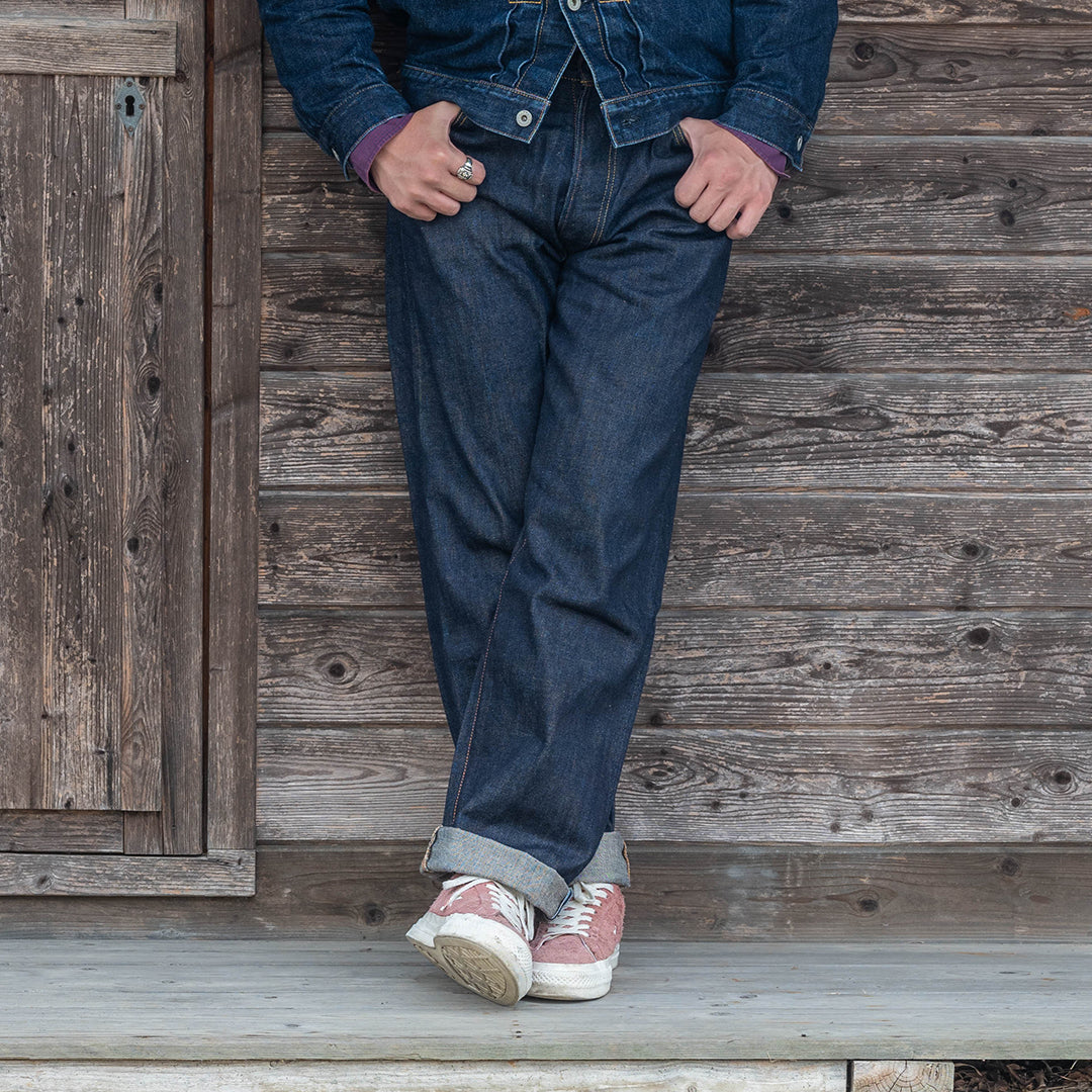 【限定生産】Lot.1991 "Fujiyama(Mt.Fuji)" Straight Fit Jeans with 13.75oz Brown Cotton Denim (Raw and Rigid) 【クラシックストレート/ふじやま/13.75oz/ブラウンコットンデニム/ノンウォッシュ】