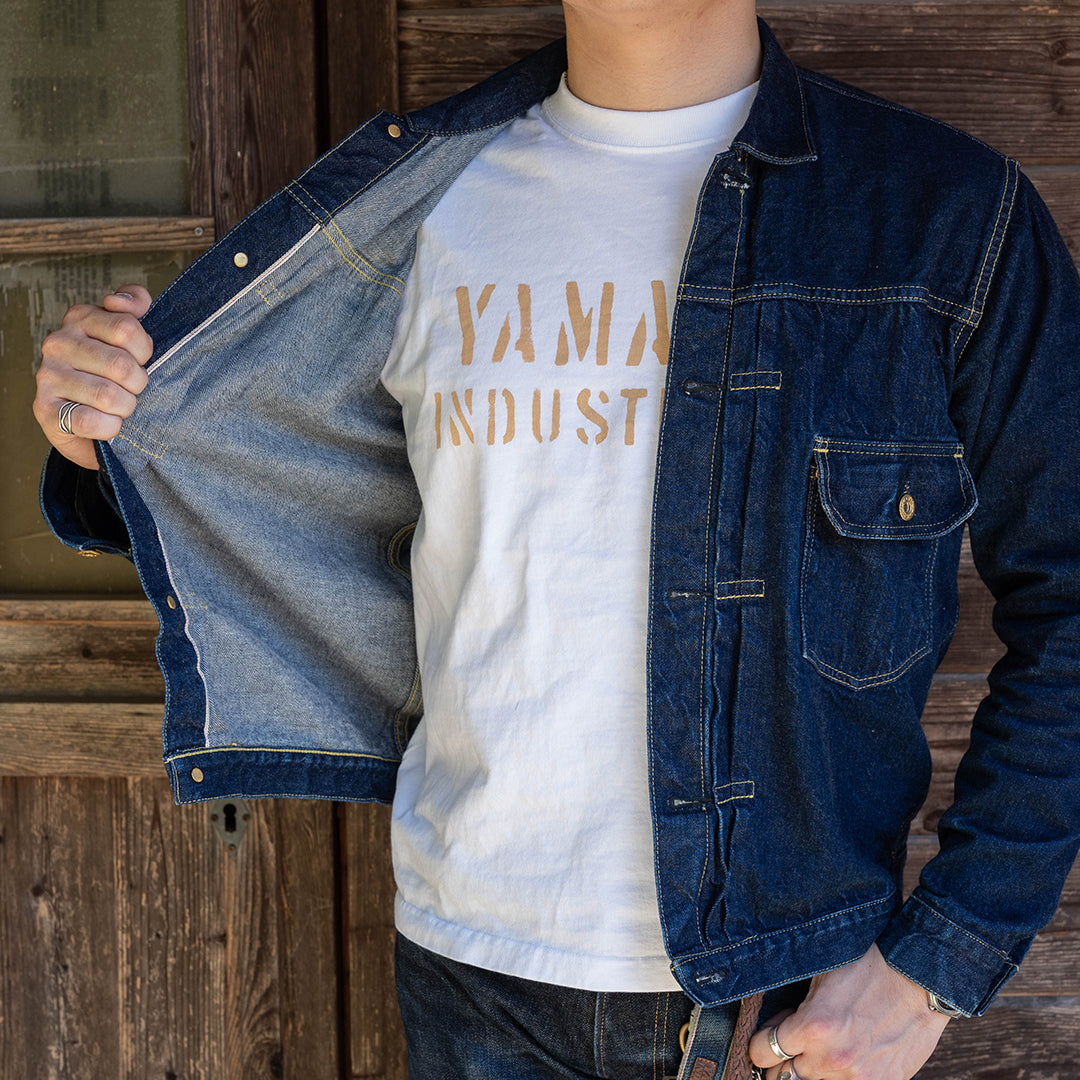 Lot.8002 "Union" 8.1oz USA Cotton T-shirt White (YAMANE INDUSTRIES / S.YEL )