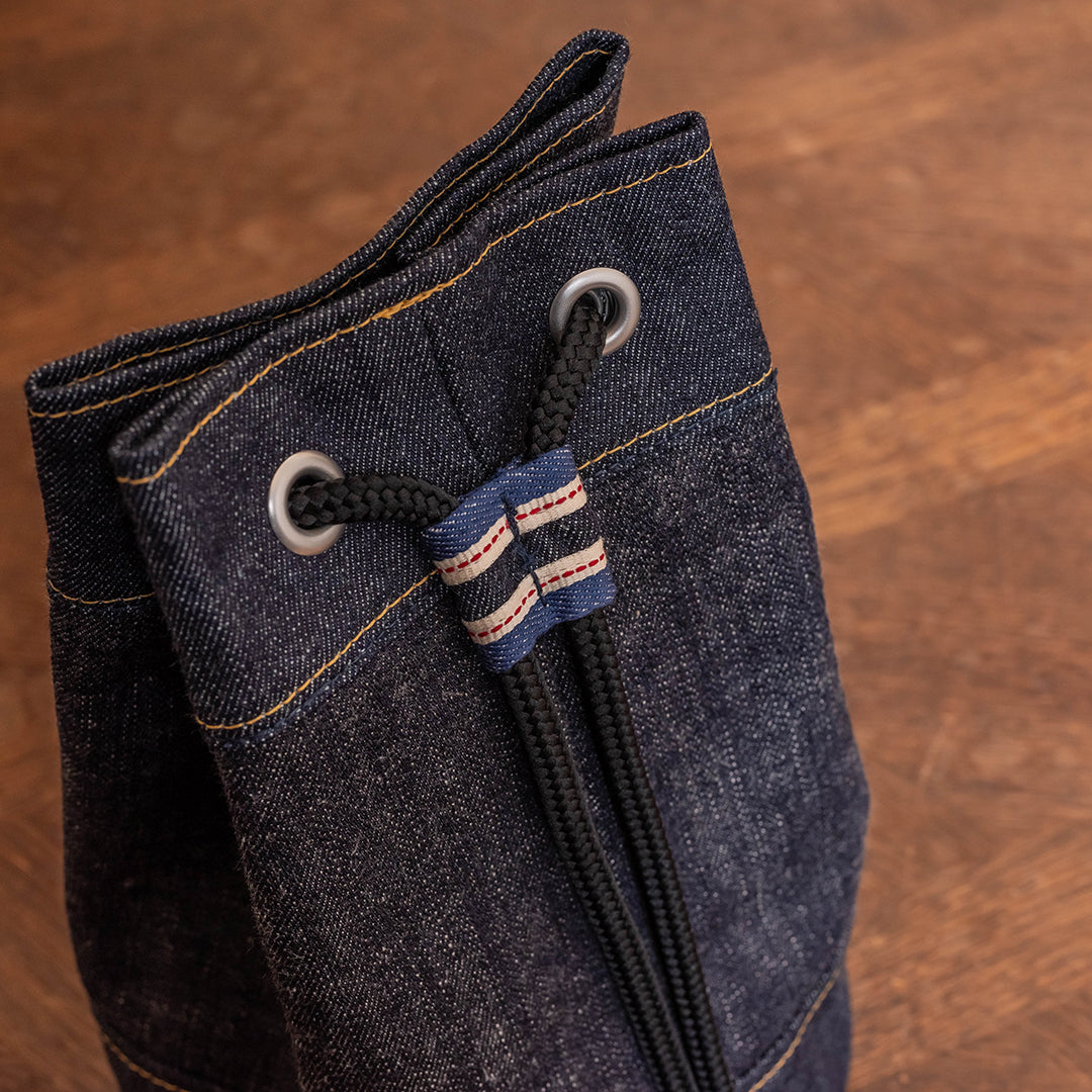 Lot.9012 Denim Drawstring Bag 11"