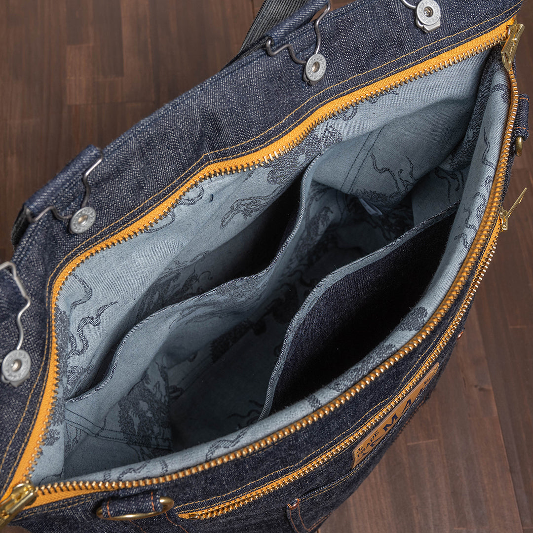 Lot.9022 Denim 3 Way Zip Bag 21"