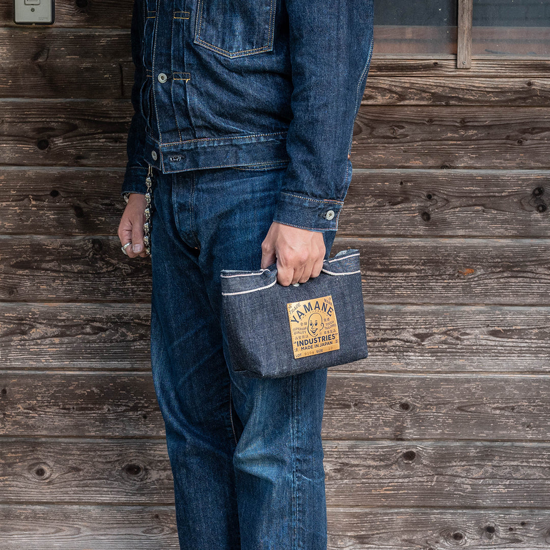 Lot.9104 Denim Draw-Open Shoulder Pouch 10"