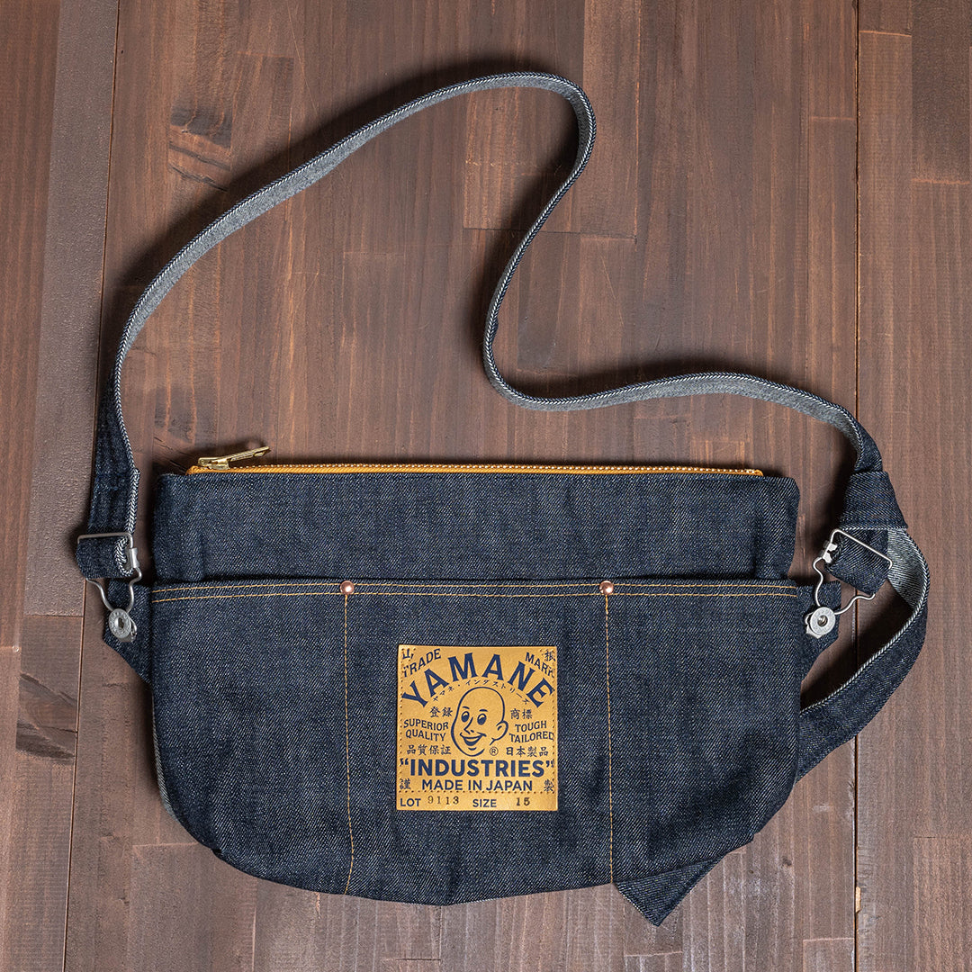 Lot.9113 Denim Zip Shoulder Bag Wide 15"