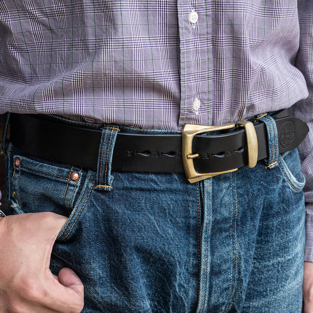 Lot.9905 "Canyon" 40mm Steer Hide Leather Belt (Black)