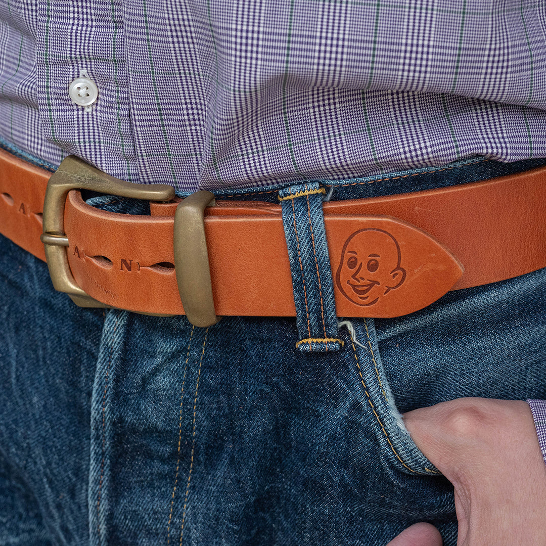 Lot.9905 "Canyon" 40mm Steer Hide Leather Belt (Camel)