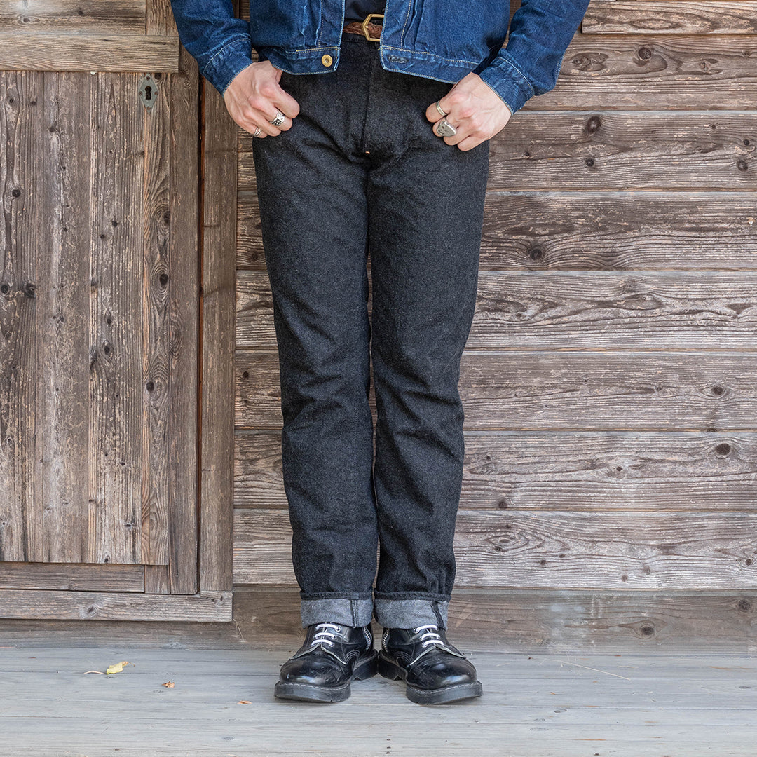 [Limited] Lot.1990 "Karasu(Crow)" Regular Straight Fit Jeans 14oz Black Denim (Washed) [Regular Straight/Karasu/Black Denim/One Wash]
