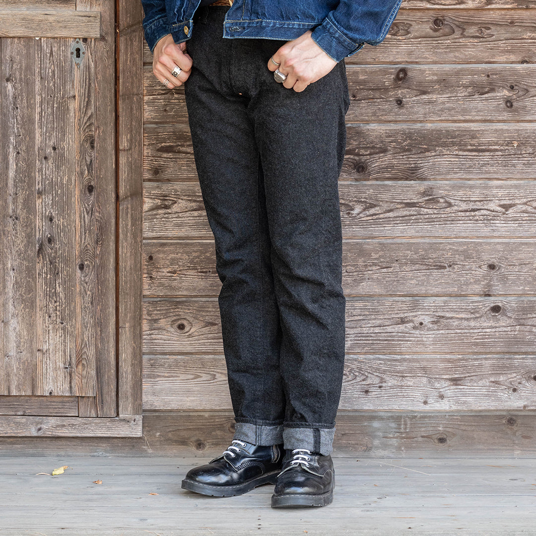 [Limited] Lot.1990 "Karasu(Crow)" Regular Straight Fit Jeans 14oz Black Denim (Washed) [Regular Straight/Karasu/Black Denim/One Wash]