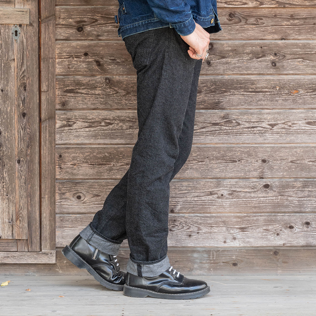 [Limited] Lot.1990 "Karasu(Crow)" Regular Straight Fit Jeans 14oz Black Denim (Washed) [Regular Straight/Karasu/Black Denim/One Wash]