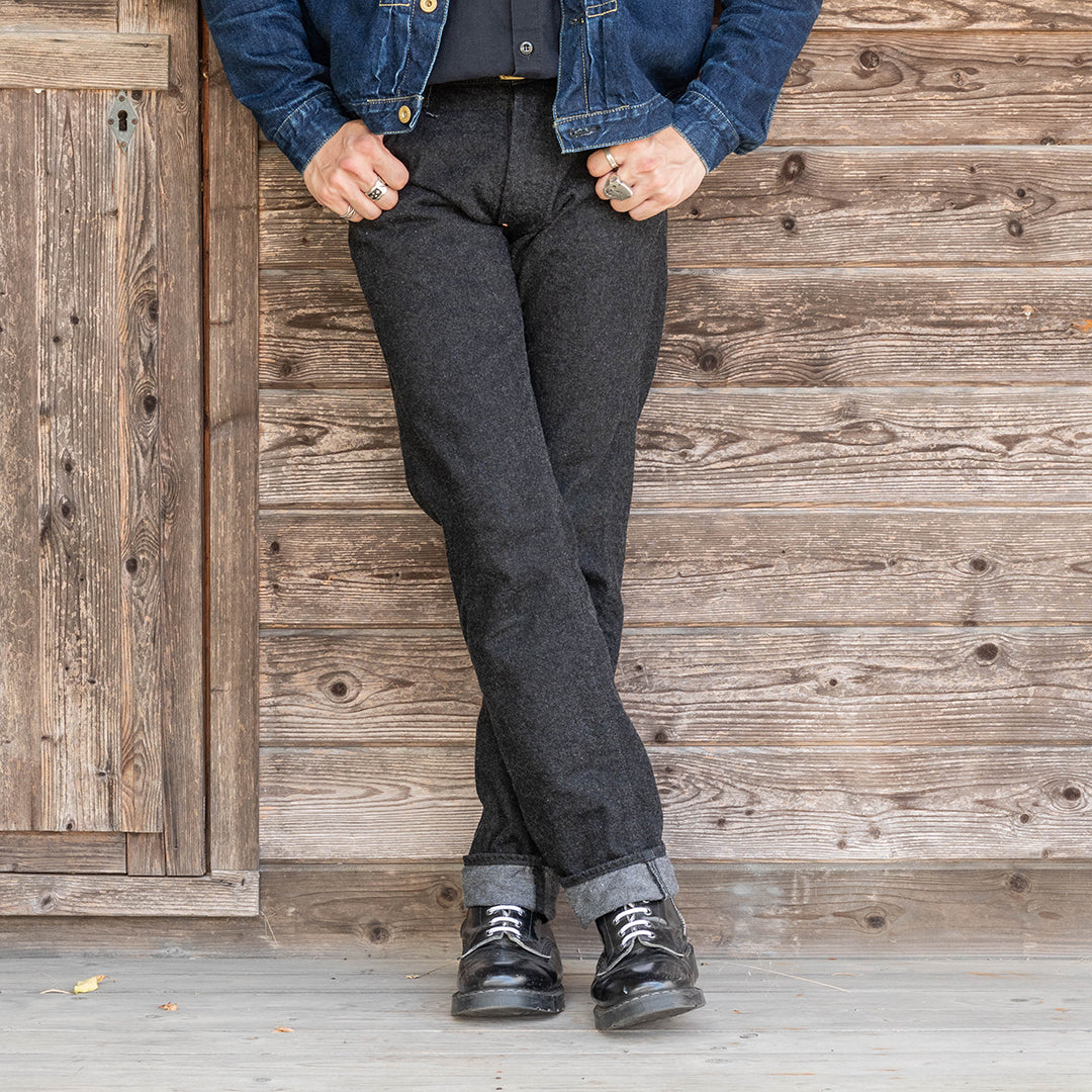 [Limited] Lot.1990 "Karasu(Crow)" Regular Straight Fit Jeans 14oz Black Denim (Washed) [Regular Straight/Karasu/Black Denim/One Wash]