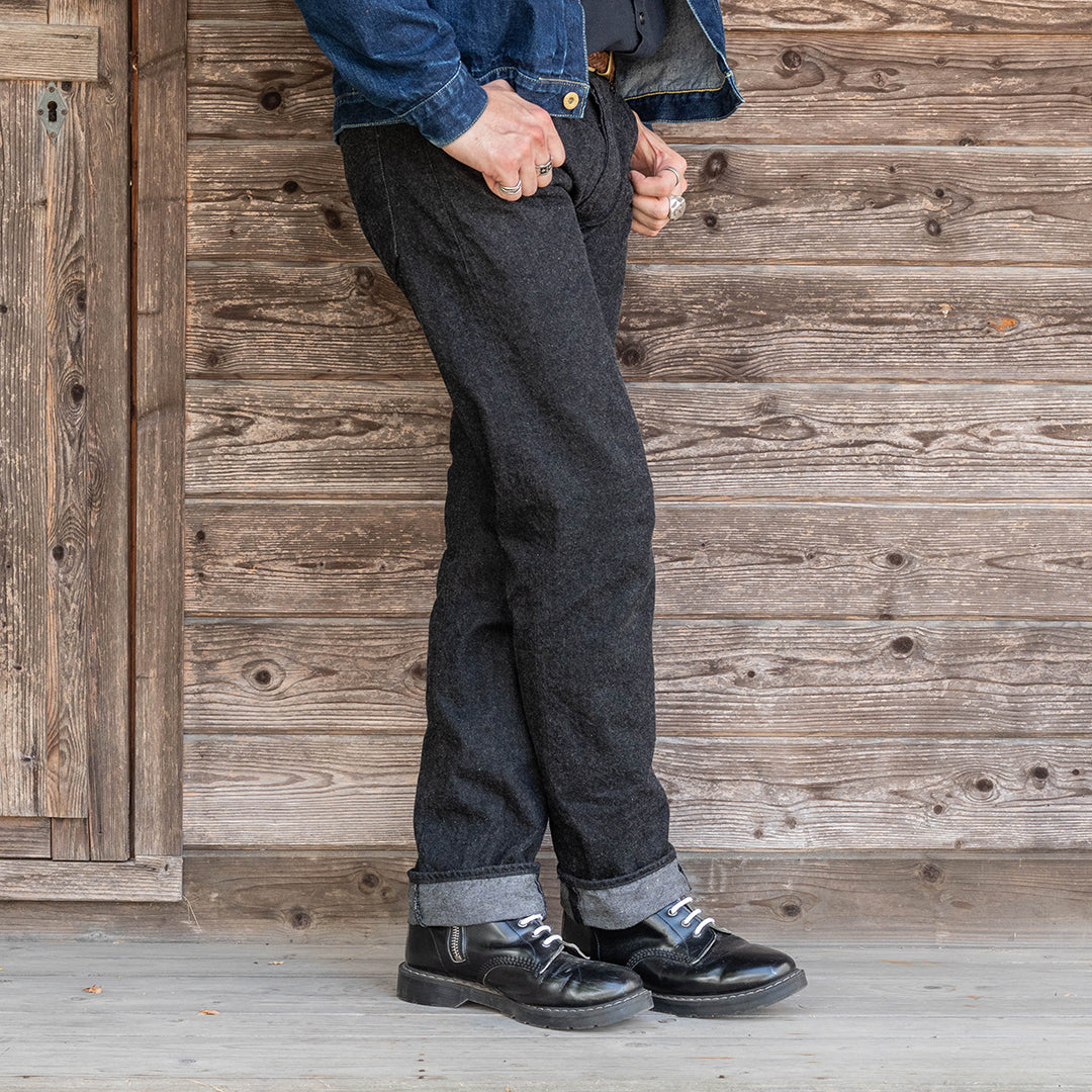[Limited] Lot.1990 "Karasu(Crow)" Regular Straight Fit Jeans 14oz Black Denim (Washed) [Regular Straight/Karasu/Black Denim/One Wash]