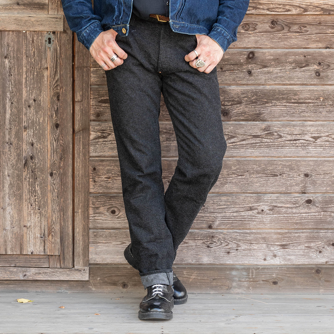 [Limited] Lot.1990 "Karasu(Crow)" Regular Straight Fit Jeans 14oz Black Denim (Washed) [Regular Straight/Karasu/Black Denim/One Wash]