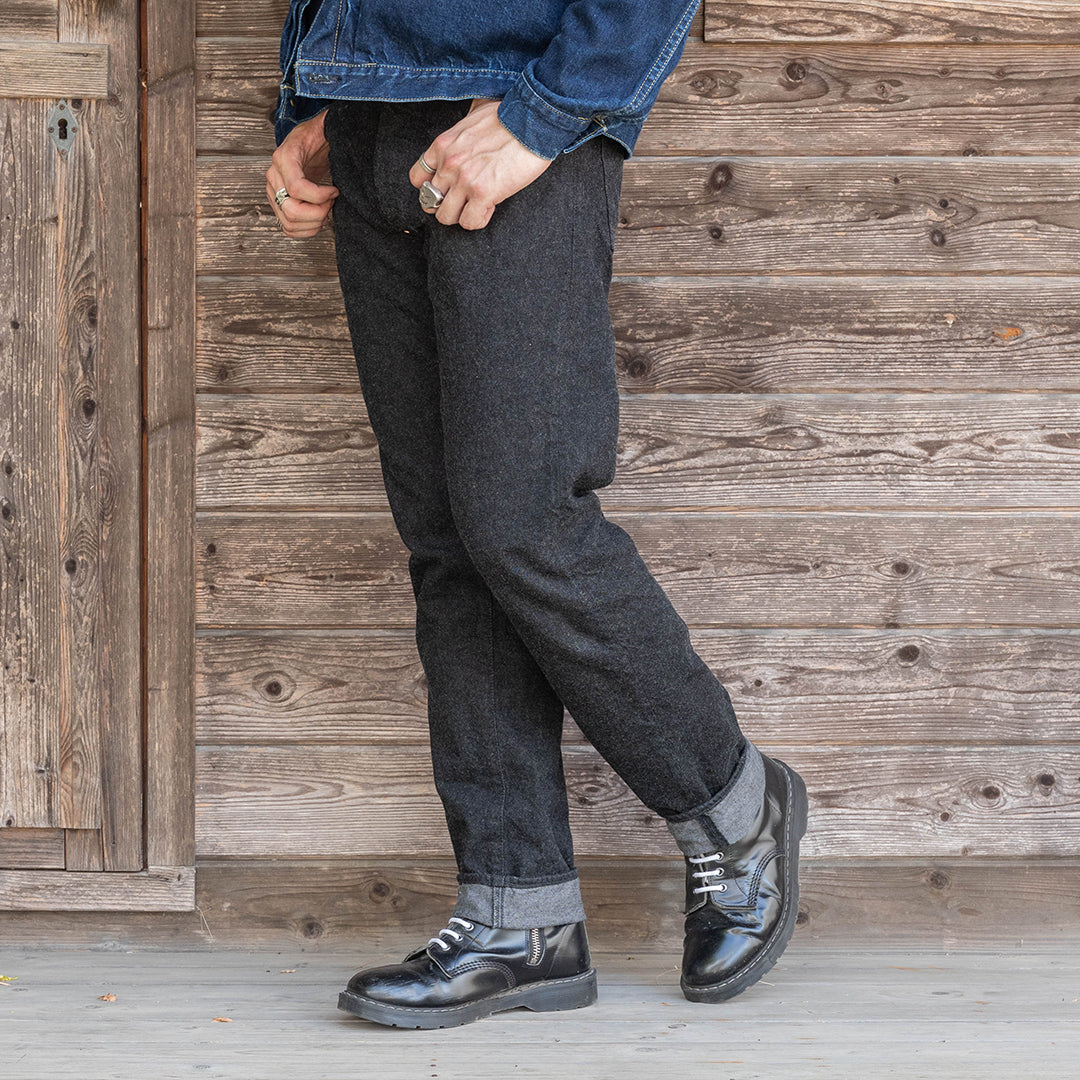 [Limited] Lot.1990 "Karasu(Crow)" Regular Straight Fit Jeans 14oz Black Denim (Washed) [Regular Straight/Karasu/Black Denim/One Wash]