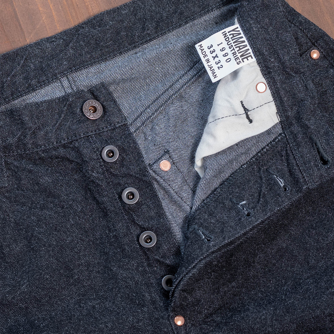 [Limited] Lot.1990 "Karasu(Crow)" Regular Straight Fit Jeans 14oz Black Denim (Washed) [Regular Straight/Karasu/Black Denim/One Wash]