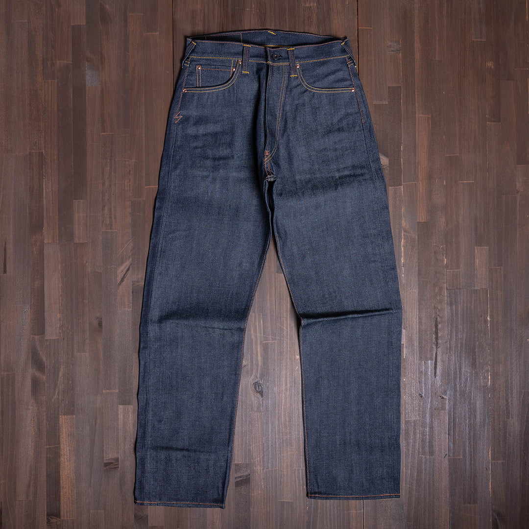 【限定生産】Lot.1991 "Fujiyama(Mt.Fuji)" Straight Fit Jeans with Brown Cotton Denim (Raw and Rigid) 【クラシックストレート／ふじやま／ブラウンコットンデニム／ノンウォッシュ】