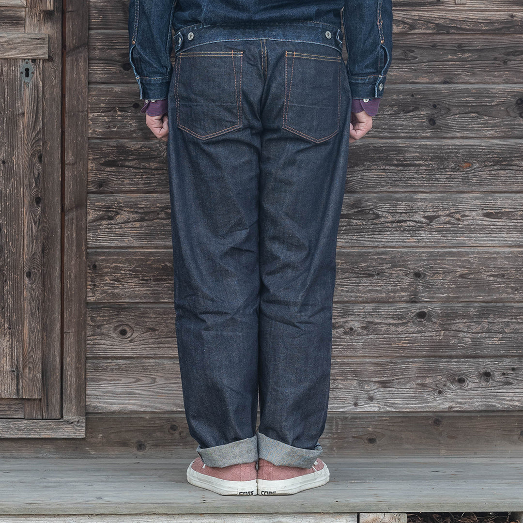 【限定生産】Lot.1991 "Fujiyama(Mt.Fuji)" Straight Fit Jeans with Brown Cotton Denim (Raw and Rigid) 【クラシックストレート／ふじやま／ブラウンコットンデニム／ノンウォッシュ】