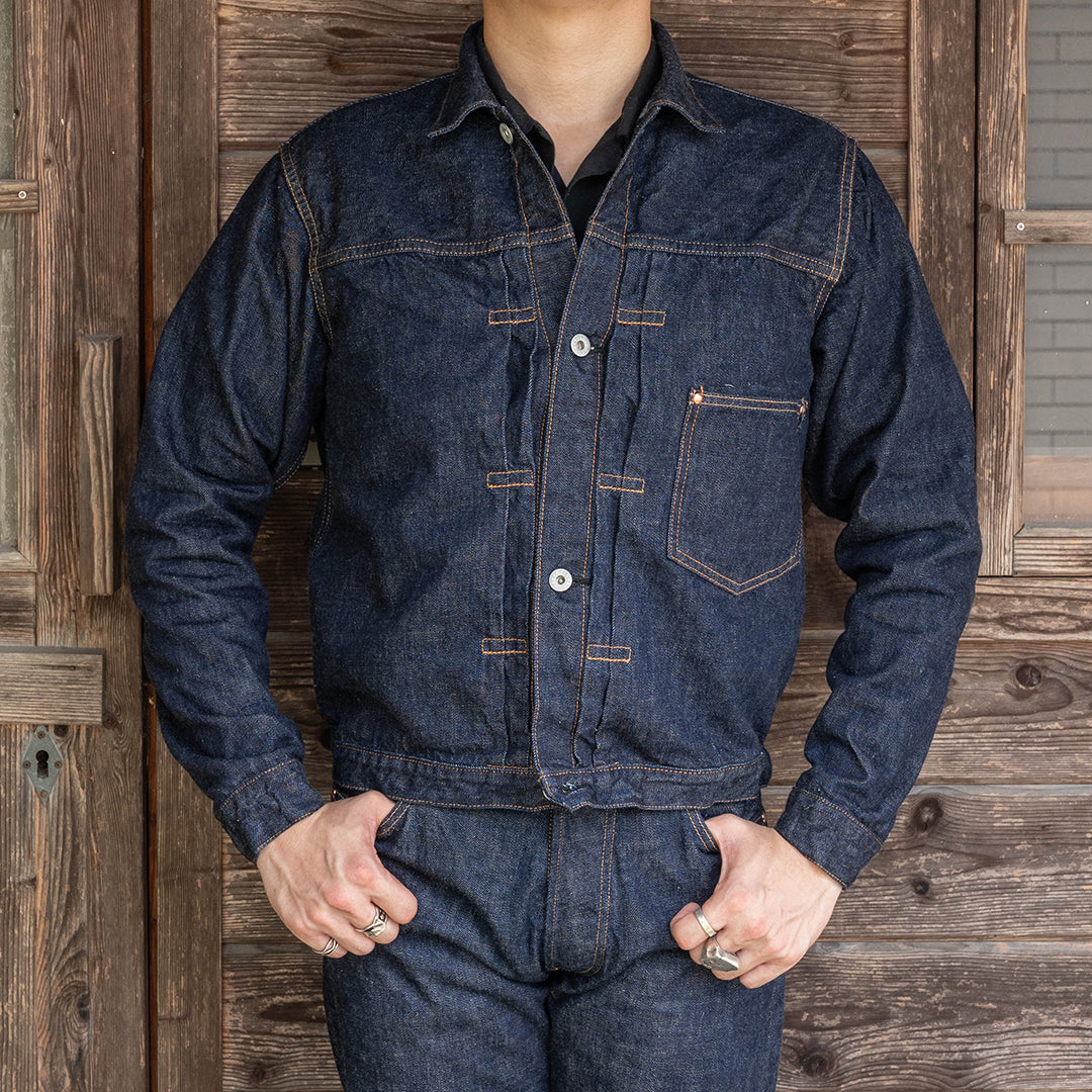 【限定】Lot.2505T "Shimofuri" Type-WWII Denim Jacket 14.35oz Uneven Denim (Raw / Washed)【大戦モデル／霜降り／ワンウォッシュ】