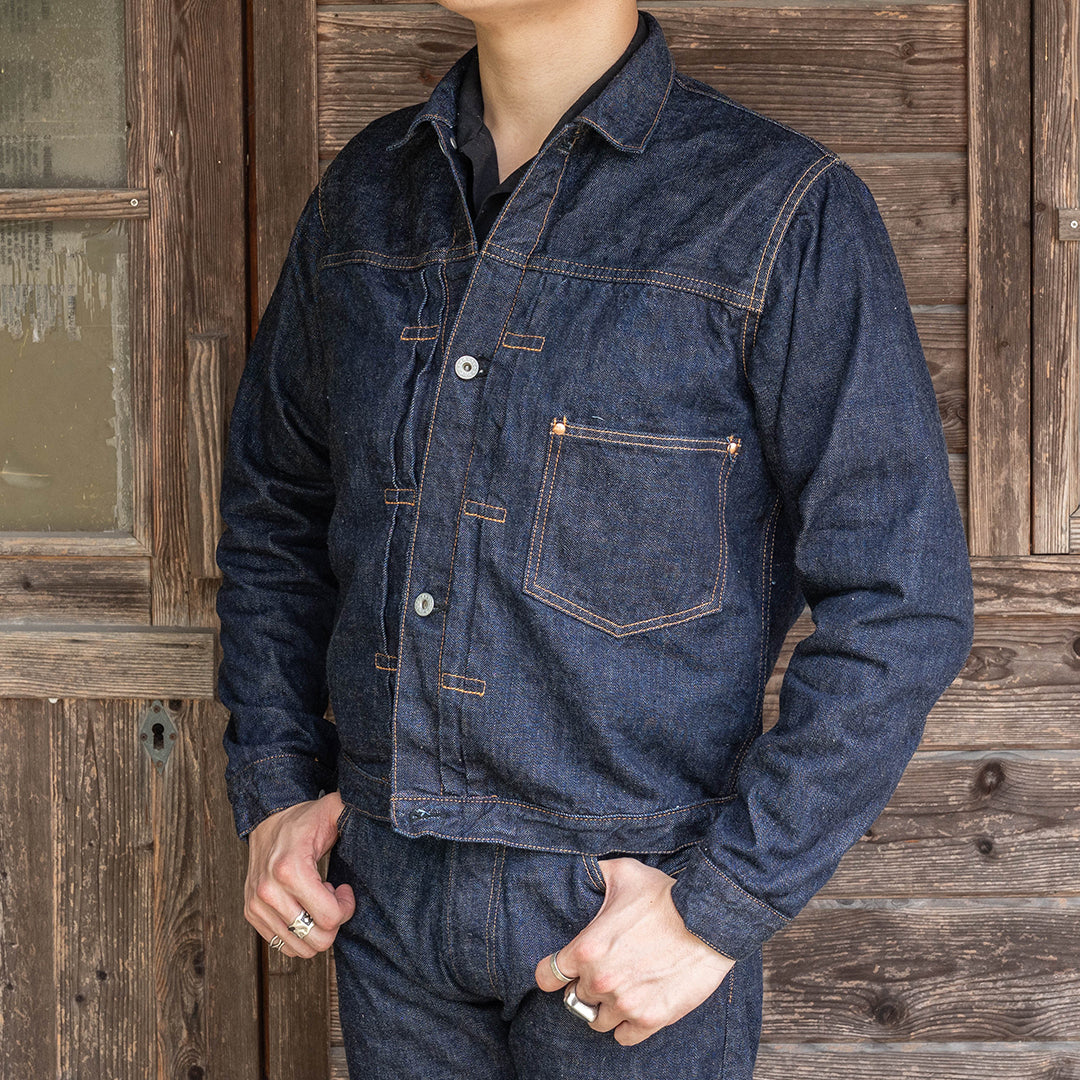 【限定】Lot.2505T "Shimofuri" Type-WWII Denim Jacket 14.35oz Uneven Denim (Raw / Washed)【大戦モデル／霜降り／ワンウォッシュ】