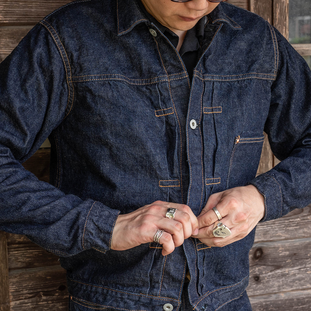 【限定】Lot.2505T "Shimofuri" Type-WWII Denim Jacket 14.35oz Uneven Denim (Raw / Washed)【大戦モデル／霜降り／ワンウォッシュ】