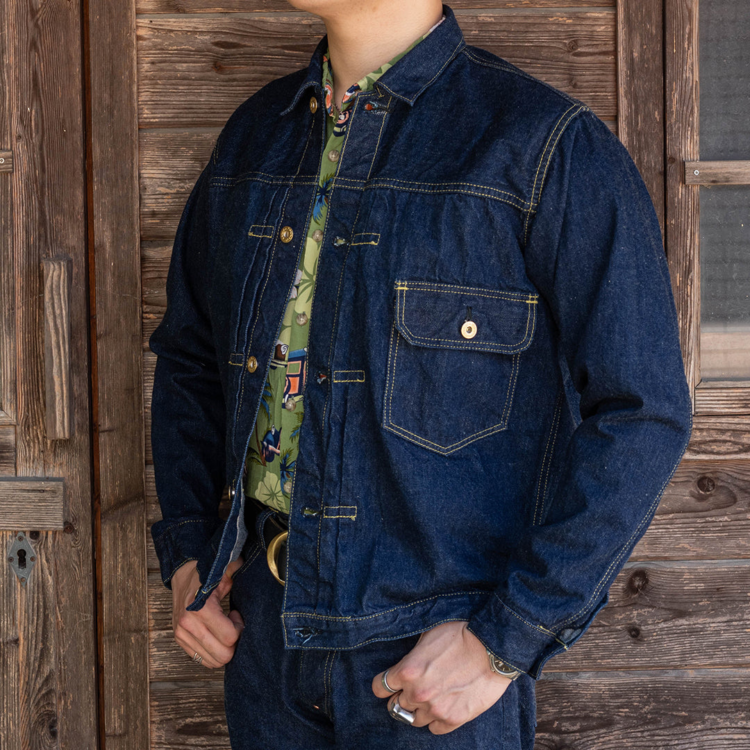 【限定】Lot.2506T "Gyokuro" Type-1 Denim Jacket 14oz Deep Blue Indigo Denim (Washed)