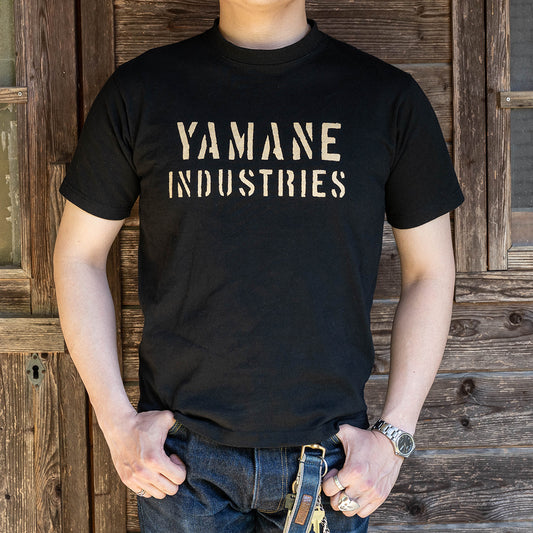 Lot.8002 "Union" 8.1oz USA Cotton T-shirt Black (YAMANE INDUSTRIES / S.YEL )