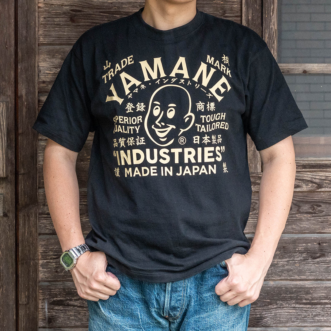 Lot.8002 "Union" 8.1oz USA Cotton T-shirt Black (Leather Label Logo)