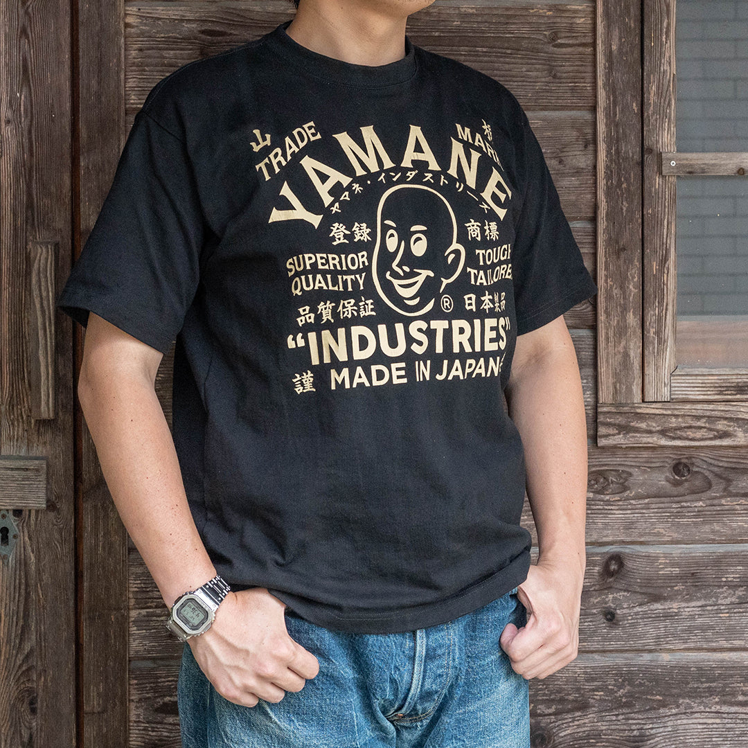 Lot.8002 "Union" 8.1oz USA Cotton T-shirt Black (Leather Label Logo)