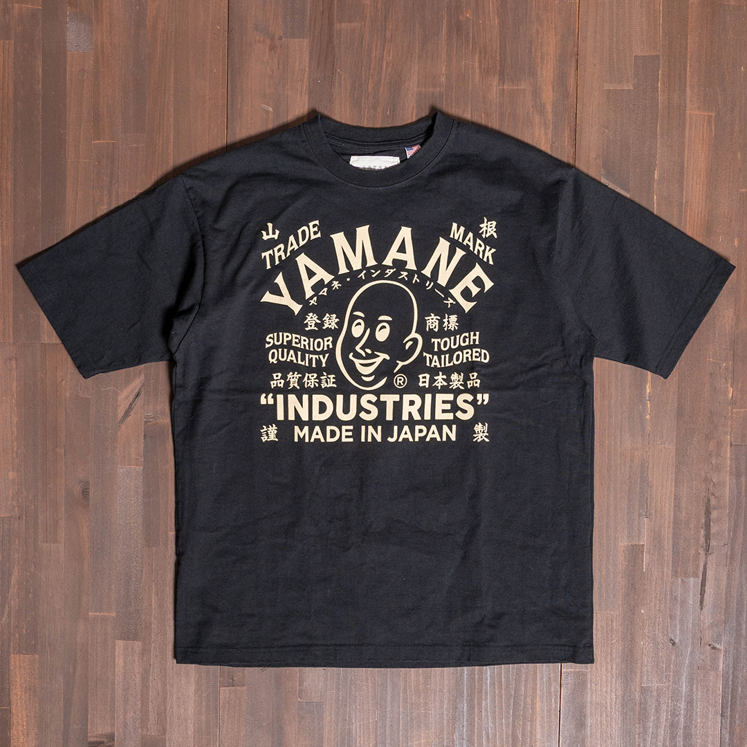Lot.8002 "Union" 8.1oz USA Cotton T-shirt Black (Leather Label Logo)