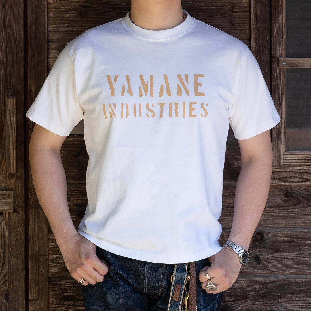 Lot.8002 "Union" 8.1oz USA Cotton T-shirt White (YAMANE INDUSTRIES / S.YEL )