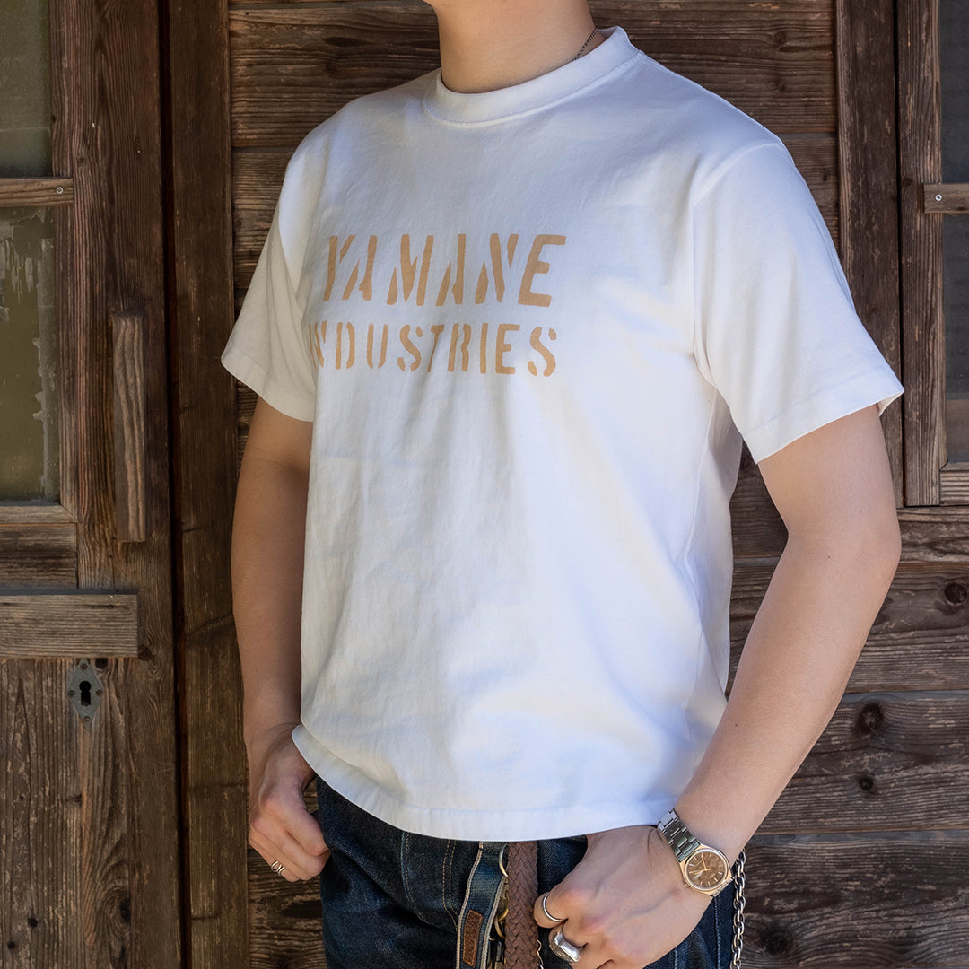 Lot.8002 "Union" 8.1oz USA Cotton T-shirt White (YAMANE INDUSTRIES / S.YEL )