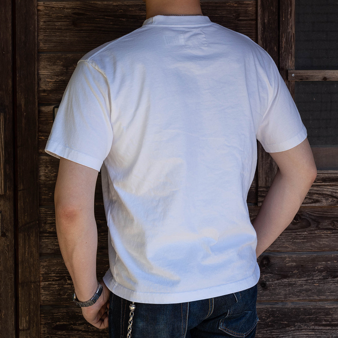 Lot.8002 "Union" 8.1oz USA Cotton T-shirt White (YAMANE INDUSTRIES / S.YEL )