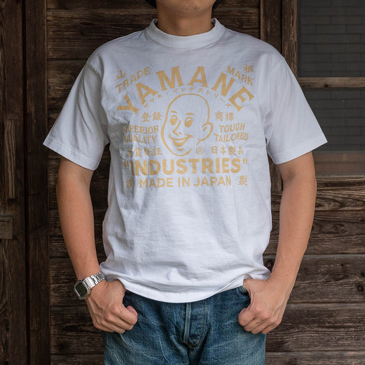 Lot.8002 "Union" 8.1oz USA Cotton T-shirt White (Leather Label Logo)