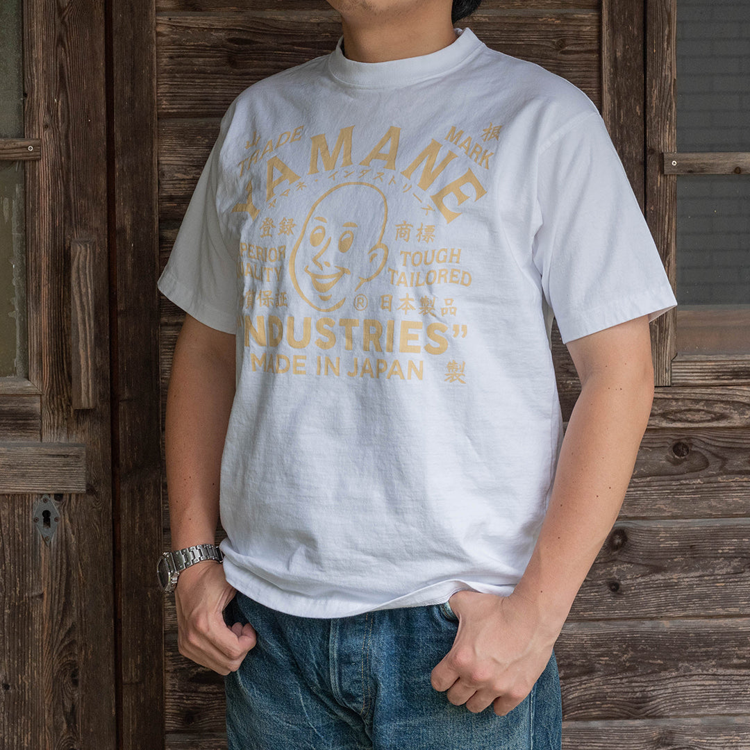 Lot.8002 "Union" 8.1oz USA Cotton T-shirt White (Leather Label Logo)
