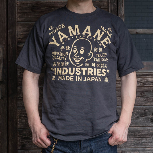 Lot.8002 "Union" 8.1oz USA Cotton T-shirt Charcoal (Leather Label Logo)
