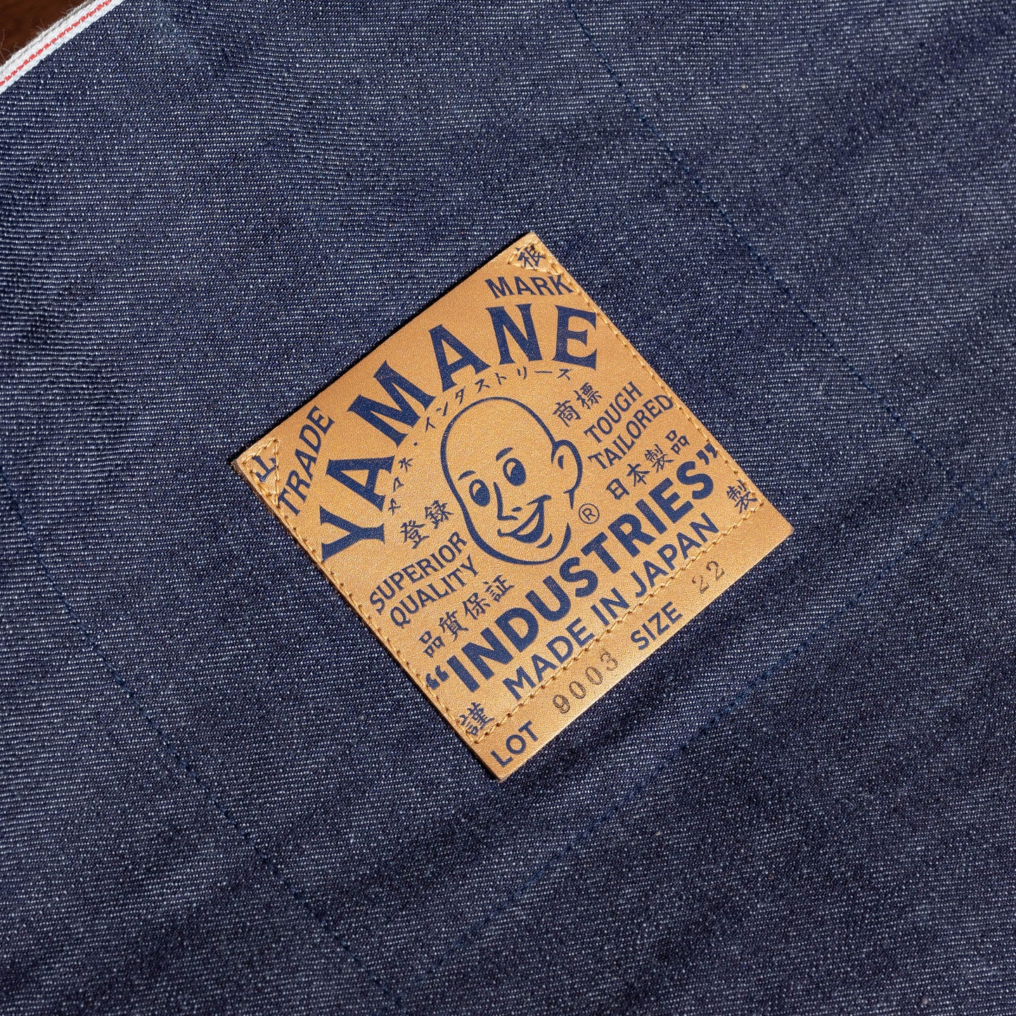 Lot.9003 Denim One-Piece Tote 22" with "YAMANE INDUSTRIES"