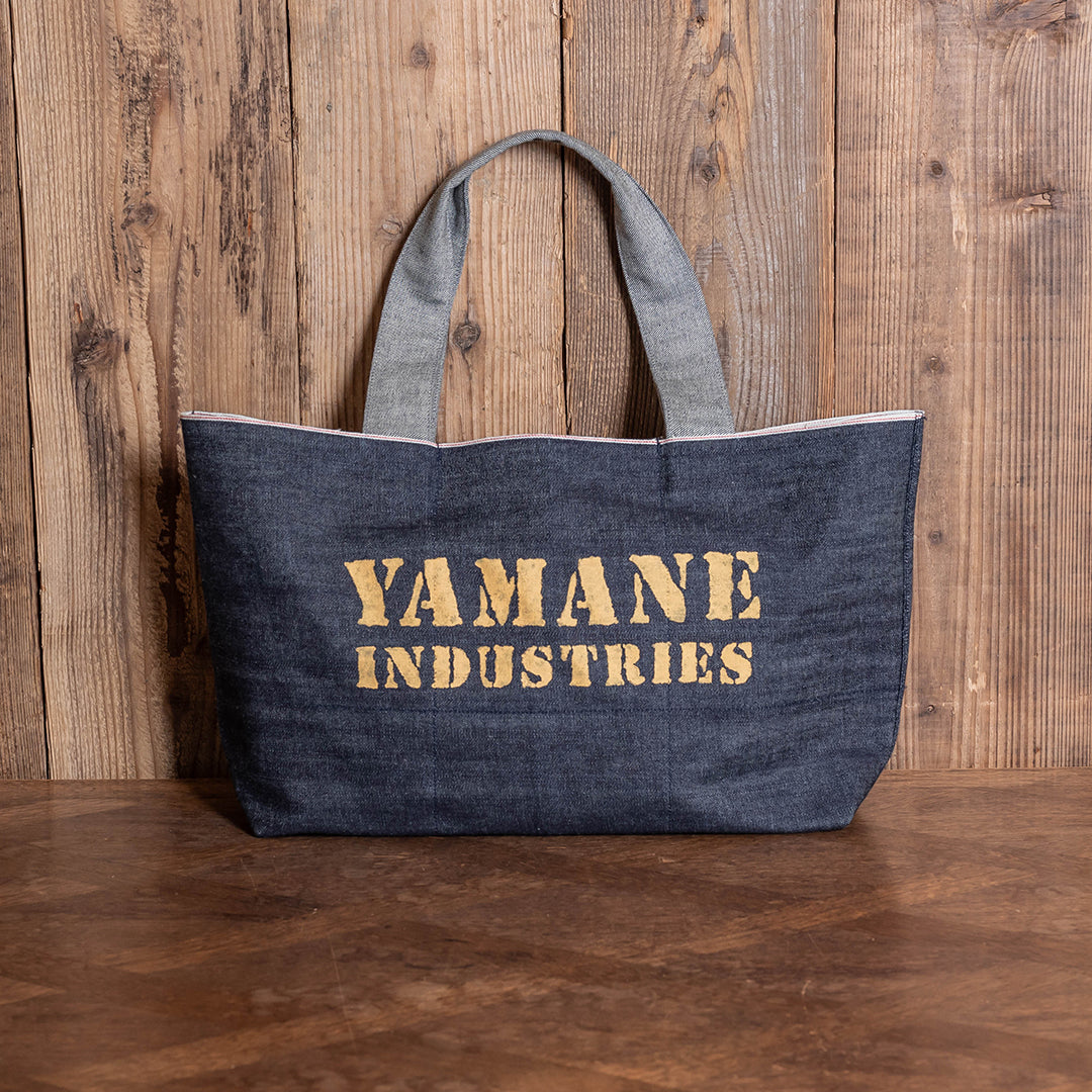 Lot.9003 Denim One-Piece Tote 22" with "YAMANE INDUSTRIES"