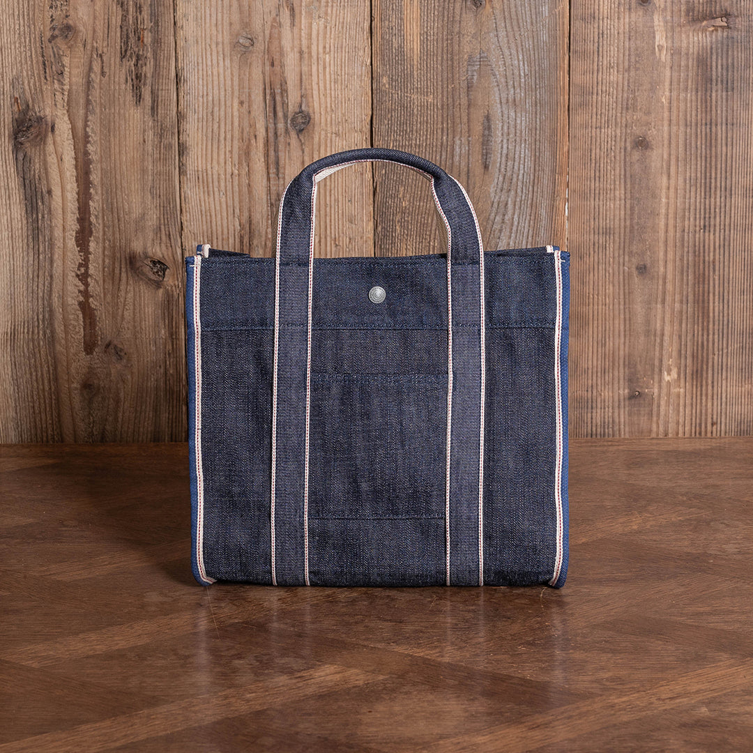 Lot.9004 Denim Round-Bottom Tote 13"