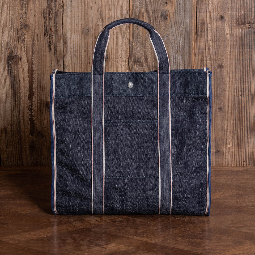 Lot.9004 Denim Round-Bottom Tote 17"