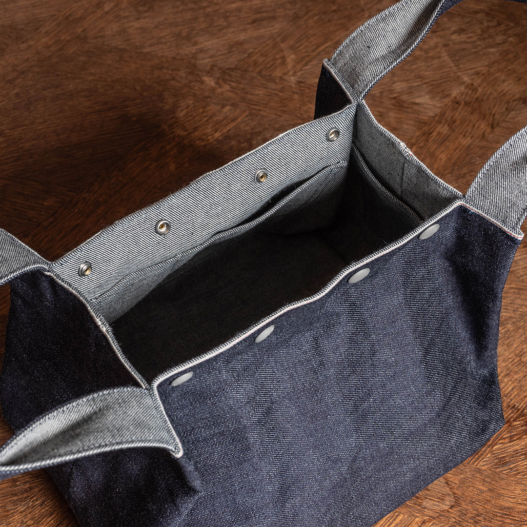 Lot.9006 Denim Two-way Snap-on Tote 10”