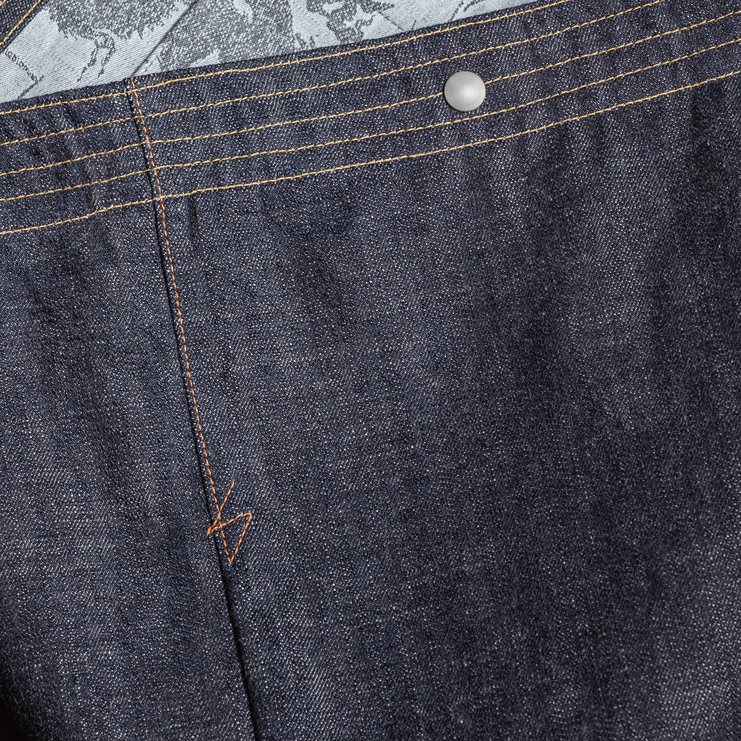 Lot.9018 Denim Two Pockets Huge Tote 32"