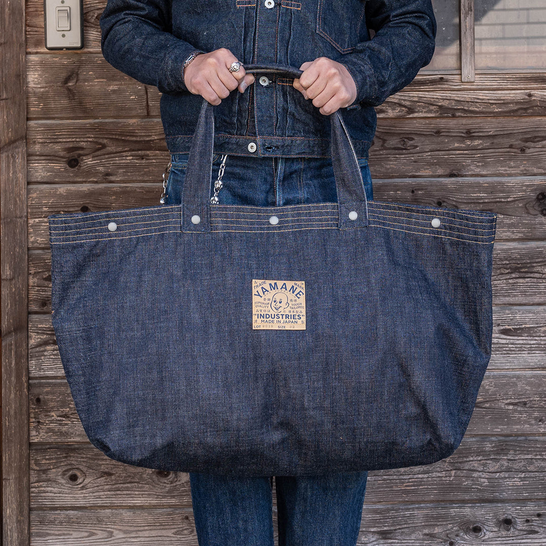 Lot.9018 Denim Two Pockets Huge Tote 32"