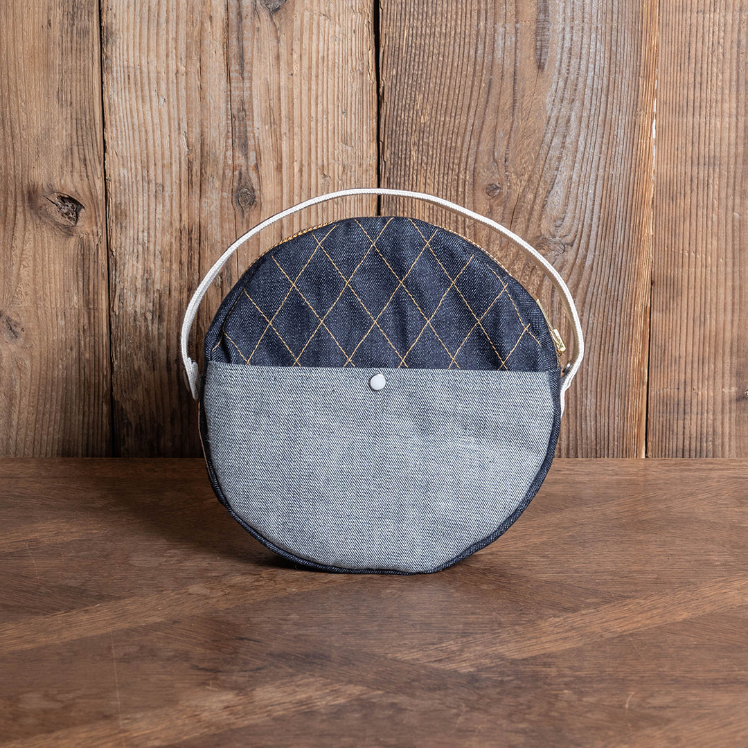 Lot.9033 Denim Circular Mini Bag 9"