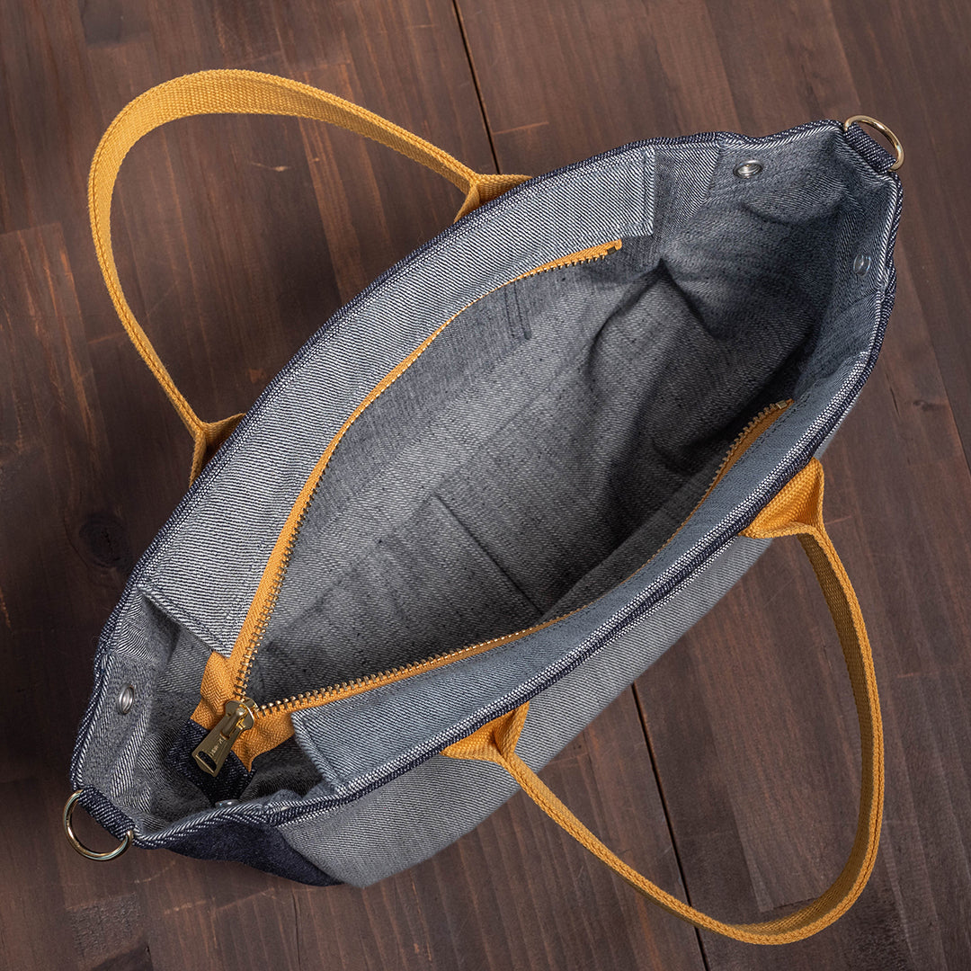 Lot.9049 Denim Zip Cover Tote 15"