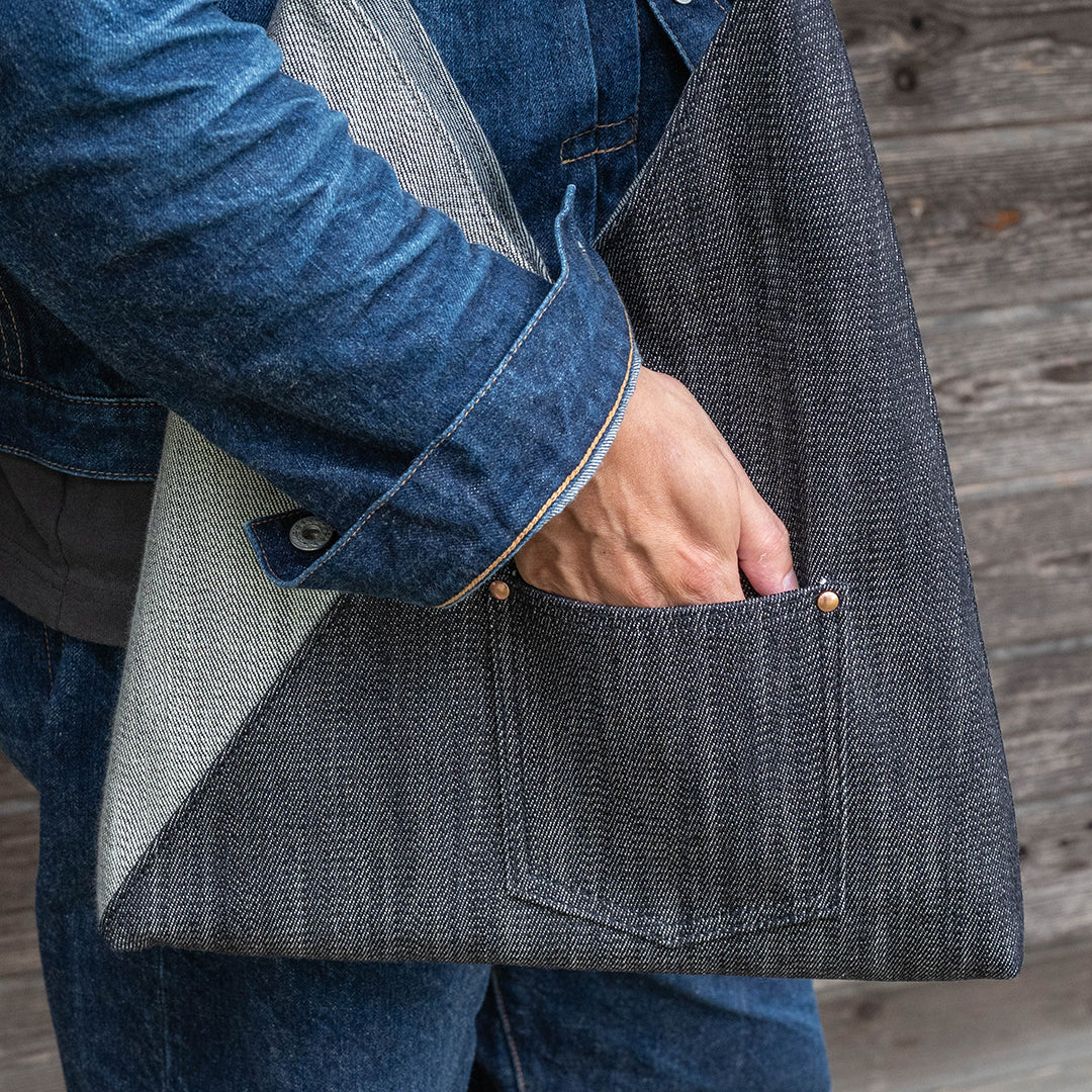 Lot.9063 "Omusubi" Denim Triangle Bag 15"