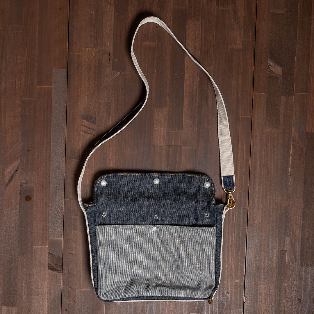 Lot.9066 Denim Four-Way Flap Shoulder Bag 12"