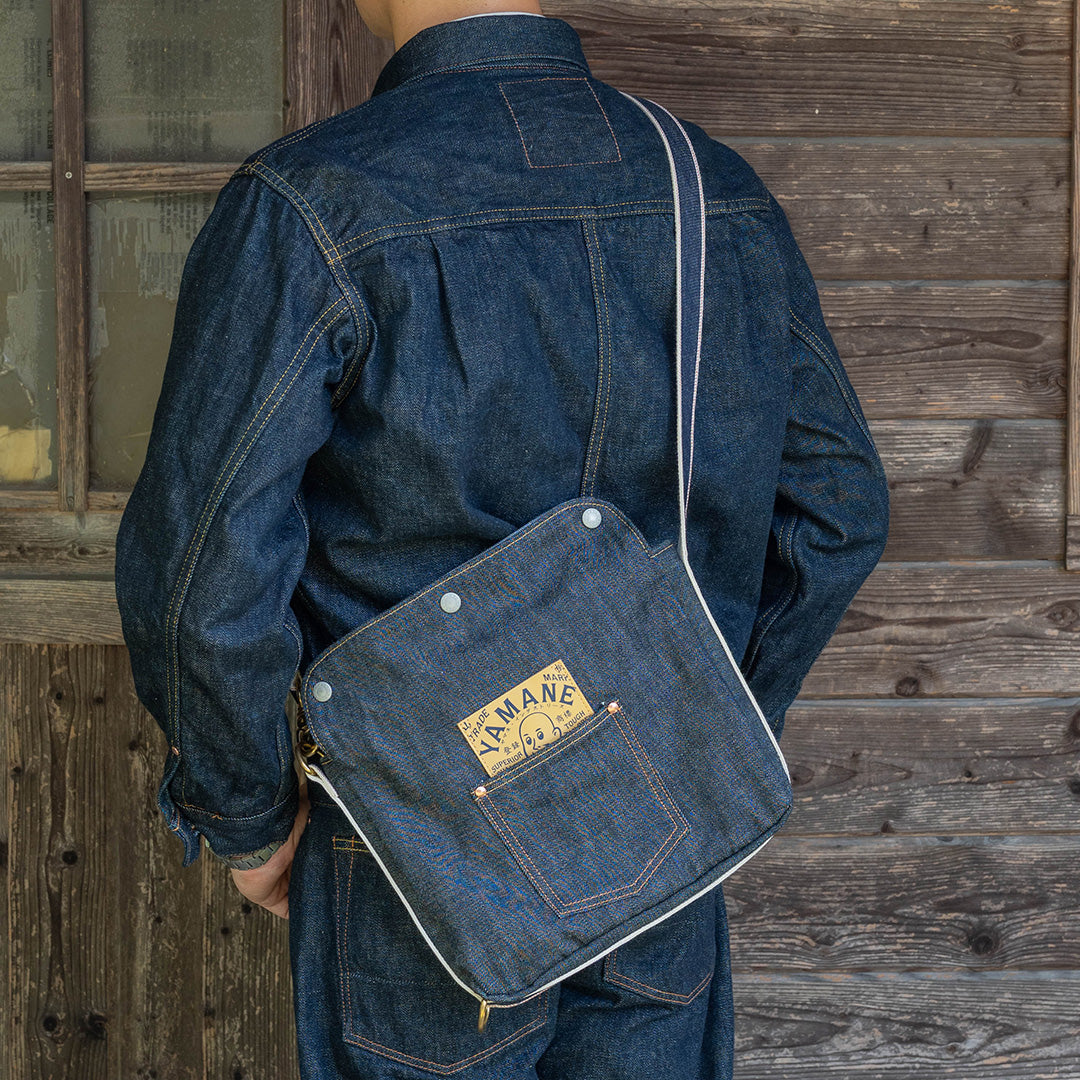 Lot.9066 Denim Four-Way Flap Shoulder Bag 12"