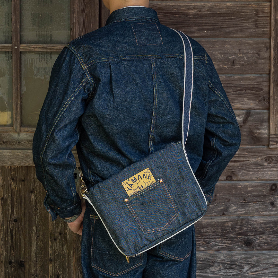 Lot.9066 Denim Four-Way Flap Shoulder Bag 12"