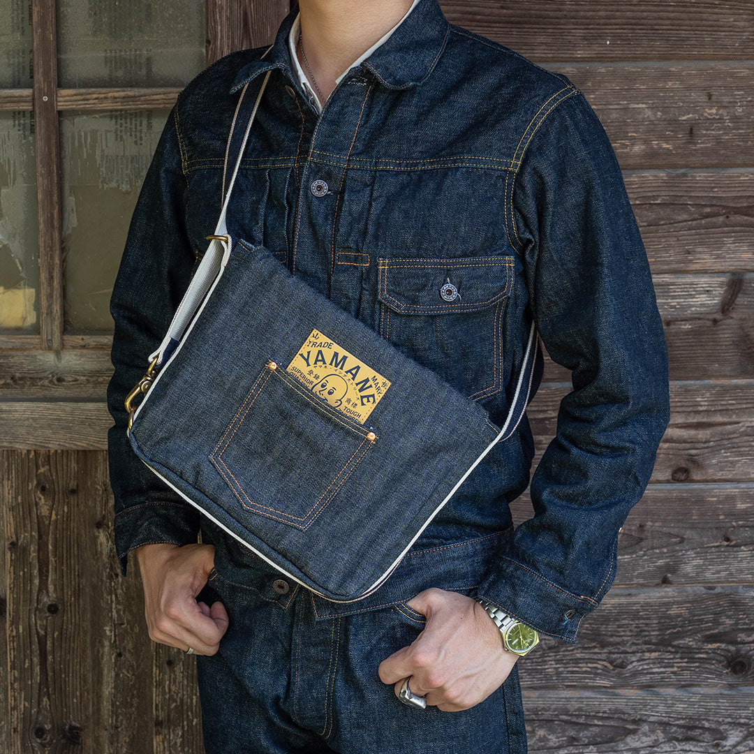 Lot.9066 Denim Four-Way Flap Shoulder Bag 12"